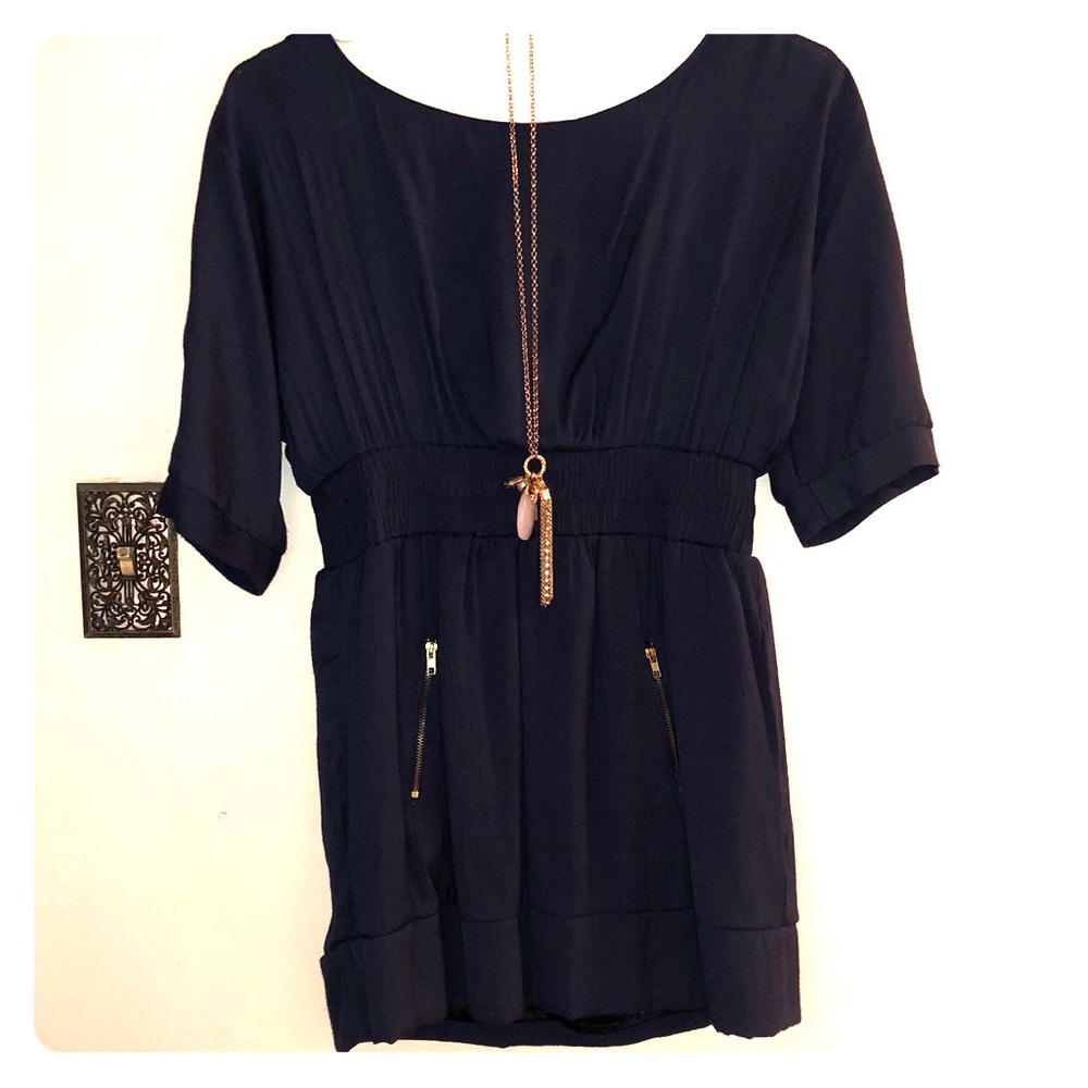 Navy Quarter Sleeve Dress